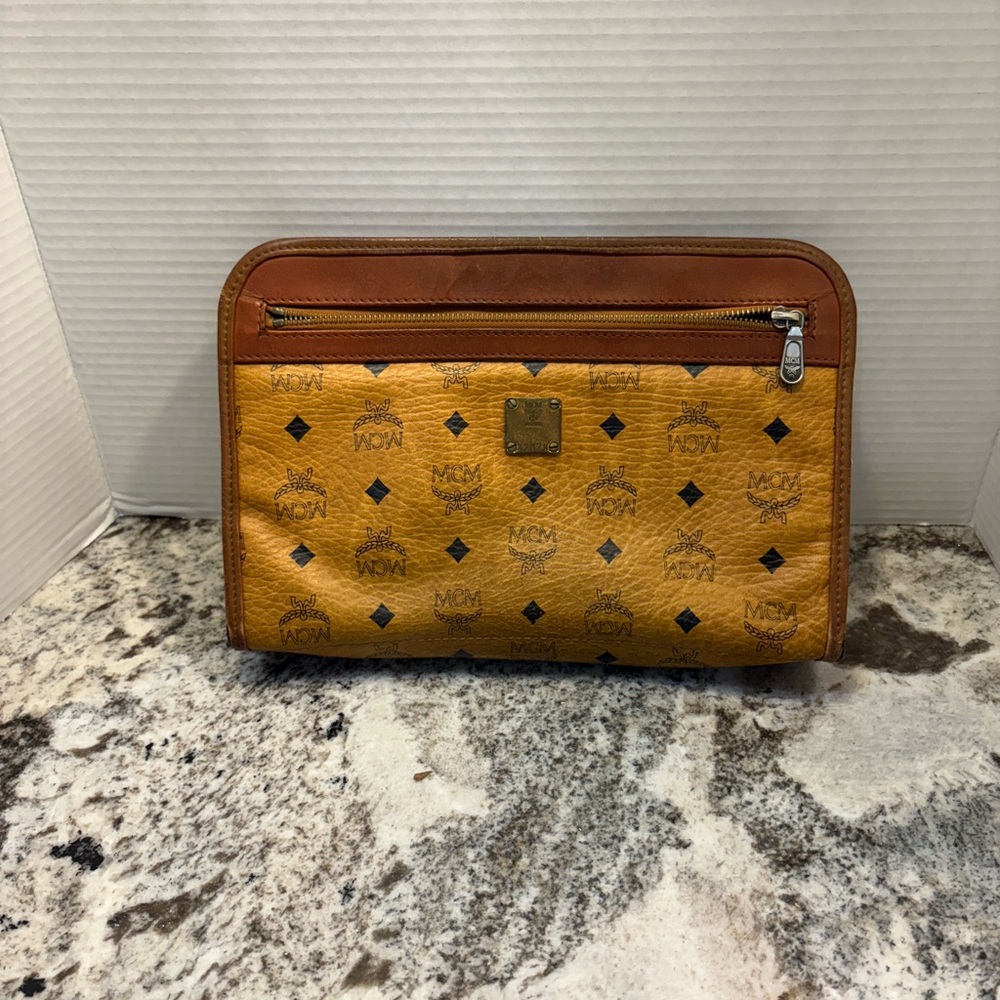 MCM Brown Leather clutch Bag